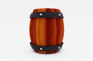 3d illustration Wine Wooden barrel on white background. photo