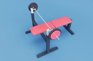 3d illustration rendering minimal Gym Bench Press on Seagull background. photo