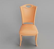 Ilustración 3d que representa una silla porsche mínima sobre fondo blanco. foto