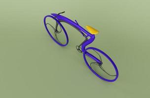 3d illustration rendering minimal Modern sport bicycle on white background. photo