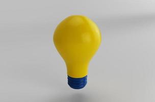 3d illustration rendering minimal light bulb, idea on white background. photo