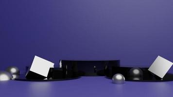 Mock up podium for product presentation, purple background, 3d render, 3d illustration photo