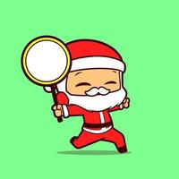 Design character of Santa Claus holding a circle board vector