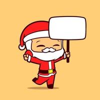 idea character of Santa Claus holding a square board vector