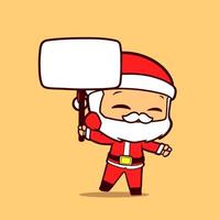 personaje de diseño de santa claus sosteniendo un tablero cuadrado vector