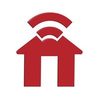 icono de wifi. render 3d de señal wifi en casa. iconos de comunicaciones inalámbricas. señal de red plana simple y moderna. negocio, concepto de internet. vector