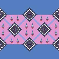 Geometric abstract pattern for cushion , throw pillow , bag and scarf. Pink tone color seamless vector silk. It's look like ikat printing textile pattern wallpaper. Pattern for home decoration.