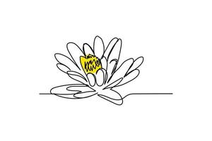 single continuous line hand drawn flower vector
