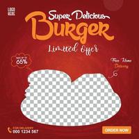 fast food sale social media promotion template vector