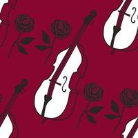 Viva Magenta pattern double bass, rose vector