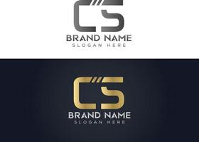 Letter C S typography vector logo design