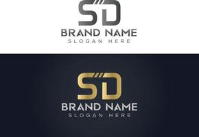 Letter S D typography vector logo design