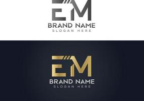 Letter E M typography vector logo design