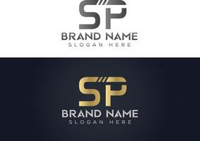 diseño de logotipo de vector de tipografía de letra sp