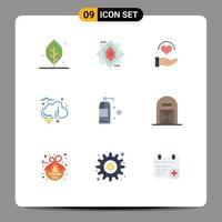 Modern Set of 9 Flat Colors and symbols such as detergent funds care financial crowdsourcing Editable Vector Design Elements