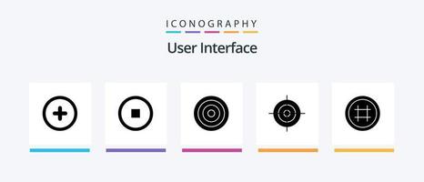 User Interface Glyph 5 Icon Pack Including . ui. line. interface. target. Creative Icons Design vector