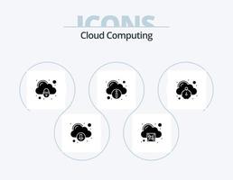 paquete de iconos de glifo de computación en la nube 5 diseño de iconos. velocidad de Internet. hasta. nube. servidor. nube vector