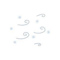 nieve y ventisca con la dirección del viento. tarjeta vectorial vector
