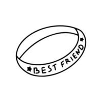 Friendship Bracelet. Best friend lettering. Vector doodle