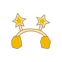 Yellow headband with star antennas. Vector contour