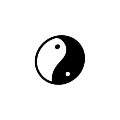 Yin yang sign. Vector doodle black and white