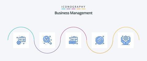 paquete de iconos azul 5 de gestión empresarial que incluye gestión empresarial. controlar. negocio. garrapata. negocio vector