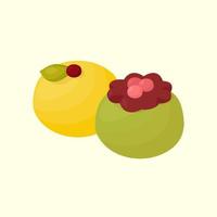 Wagashi, mochi, rice cake, traditional japanese dessert vector