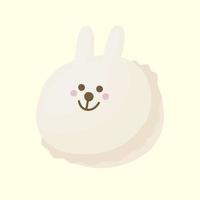 Cute rabbit macaron dessert vector