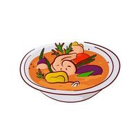 Tasty soup colorful vector illustration
