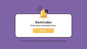 Reminder, notification page with floating elements and business planning, events, timetable flat vector illustration.