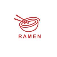 fideos de diseño de logotipo simple o ramen en color rojo. bueno para restaurantes y bebidas relacionados con la empresa vector