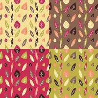 Four Colorful Floral Seamless Patterns vector
