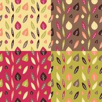 Four Colorful Floral Seamless Patterns vector