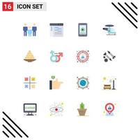 Modern Set of 16 Flat Colors and symbols such as family phone health development play Editable Pack of Creative Vector Design Elements