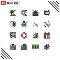 paquete de iconos de vector de stock de 16 signos y símbolos de línea para el espacio tiempo masjid alarma de reloj elementos de diseño de vector creativo editable