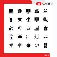 25 User Interface Solid Glyph Pack of modern Signs and Symbols of fathers celebrate shopping party costume Editable Vector Design Elements