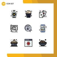 Set of 9 Modern UI Icons Symbols Signs for laboratory plan poker map home Editable Vector Design Elements