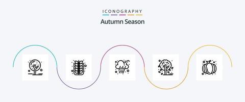 Autumn Line 5 Icon Pack Including harvest. autumn. tree. tree. autumn vector