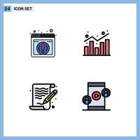 4 Creative Icons Modern Signs and Symbols of information arts analytics shopping file Editable Vector Design Elements