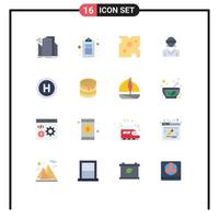 Modern Set of 16 Flat Colors Pictograph of buildings test smart document drink Editable Pack of Creative Vector Design Elements