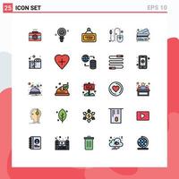 Universal Icon Symbols Group of 25 Modern Filled line Flat Colors of tool hardware chemistry computer sign Editable Vector Design Elements