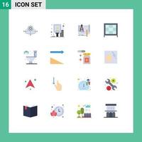 Group of 16 Modern Flat Colors Set for business blueprint innovation advertising blue print Editable Pack of Creative Vector Design Elements