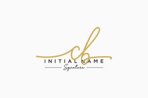 Initial CB signature logo template vector. Hand drawn Calligraphy lettering Vector illustration.