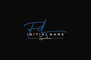 Initial FD signature logo template vector. Hand drawn Calligraphy lettering Vector illustration.