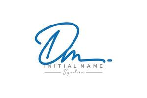 Initial DM signature logo template vector. Hand drawn Calligraphy lettering Vector illustration.