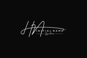 vector de plantilla de logotipo de firma hn inicial. ilustración de vector de letras de caligrafía dibujada a mano.