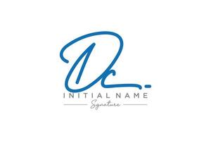 Initial DC signature logo template vector. Hand drawn Calligraphy lettering Vector illustration.