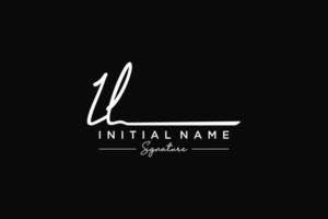 Initial IL signature logo template vector. Hand drawn Calligraphy lettering Vector illustration.