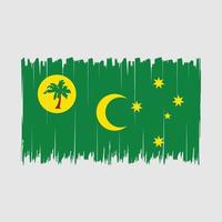 cepillo de bandera de las islas cocos vector