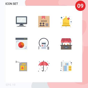 Stock Vector Icon Pack of 9 Line Signs and Symbols for document internet development graph sound Editable Vector Design Elements